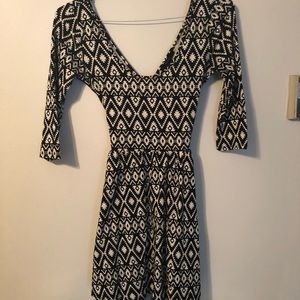 Aztec three quarter sleeve dress